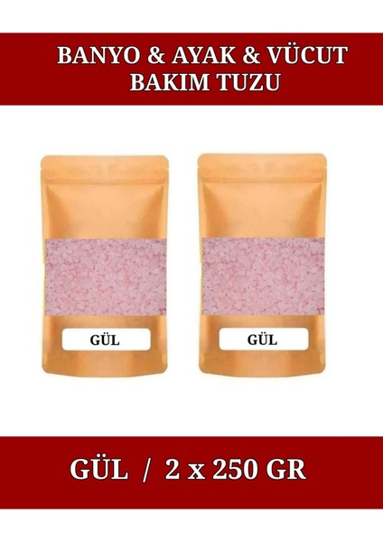 2 Adet Gül Kokulu Banyo Tuz Küvet & Jakuzi Tuzu Manikür & Pedikür Tuzu Ayak Bakım Tuzu. 2 x 250L