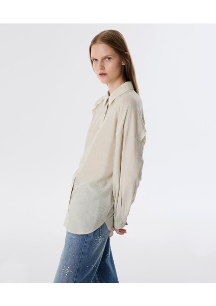 Hotfıx Baskılı Pileli Gömlek TW6250025089030 fiyatları