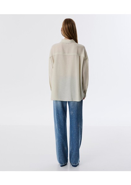 Hotfıx Baskılı Pileli Gömlek TW6250025089030 fırsatları