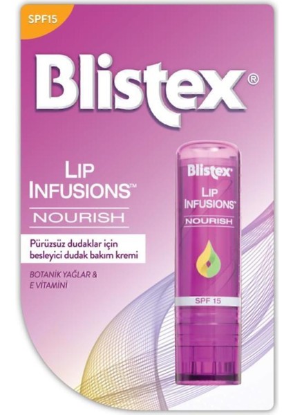 Pürüzsüz Dudaklar Için Besleyici Dudak Bakımı Lip Infusions Nourish SPF15 3,7g fırsatları