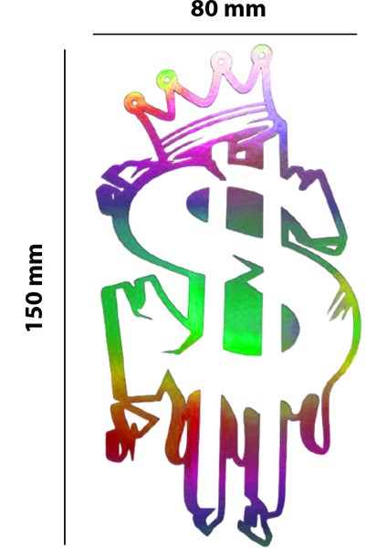 Dolar Simgesi Hologram Sticker – Işık Vurunca Renk Değiştirir – Modifiye Dekarasyon Sticker Araç,kask, Cam Uyumlu,düz ve Prüzsüz Yüzeyler