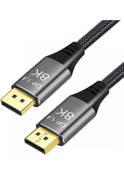 8k Displayport 1.4 Kablo 8K@60Hz,4K@144Hz Yüksek Hızlı 32.4gbps 2 Metre