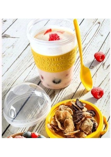 Dondurma Kabı Kaşıklı Yoğurt Kabı Kaşıklı Pratik Çok Kullanım Amaçlı ROYALEKS-AP-9199