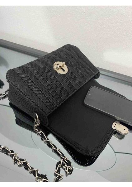 El Örgüsü Kanvas Kadın Çanta Zincir Askılı modelleri