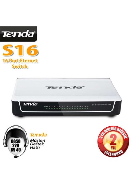 S16 16 Port 10-100 Mbps Switch Plastik Kasa fiyatları