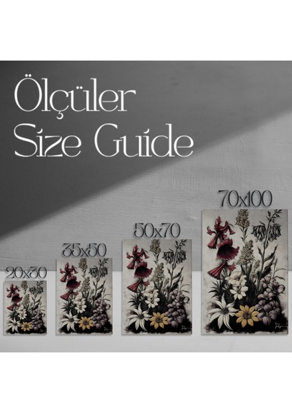 Karanlık Romantik Çiçek Buket Tablosu modelleri