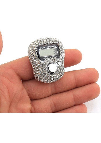 Dijital Zikirmatik - Kristal Taşlı, Gümüş Renk, 5 Haneli İlmek ve Zikir Sayacı ile fiyatları