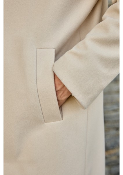 Erkek Rahat Kesim Kaşe Palto Ekru fırsatları