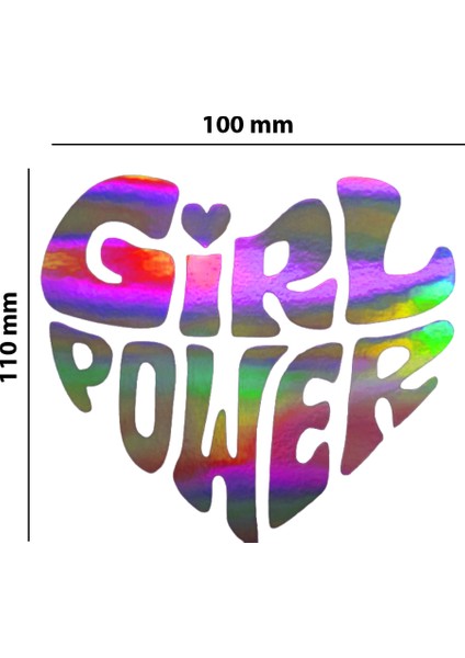 Girlpower Hologram Sticker – Işık Vurunca Renk Değiştirir – Modifiye Dekarasyon Sticker Araç,kask, Cam Uyumlu,düz ve Prüzsüz Yüzeyler