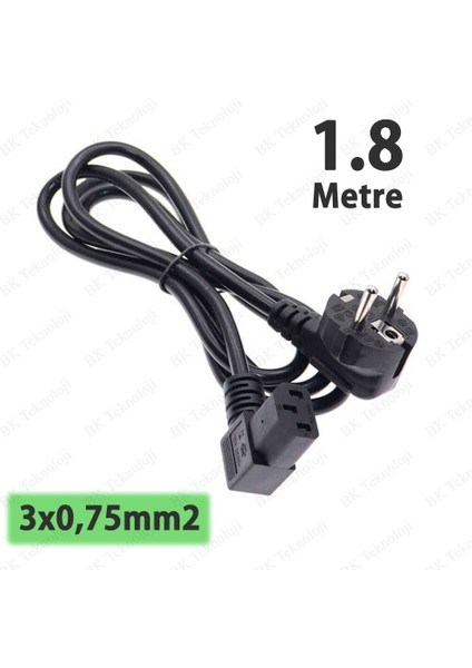 90 Derece Sol Açılı Pc Monitör Tv Printer Power Güç Kablosu - 1.8 Metre fiyatları