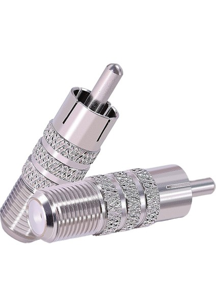 F Tipi Dişi - Rca Erkek Koaksiyel Kablo Ses Adaptörü Konnektörü - 2 Adet