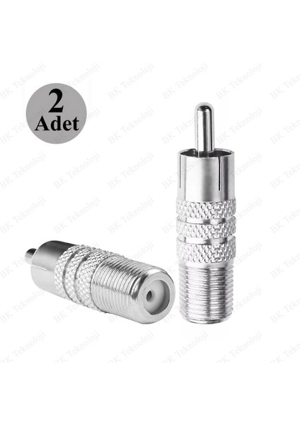 F Tipi Dişi - Rca Erkek Koaksiyel Kablo Ses Adaptörü Konnektörü - 2 Adet fırsatları