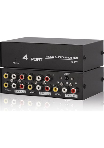 4 Port 1 Giriş 4 Çıkış Kompozit Video Ses Ayırıcı Çoklayıcı Splitter