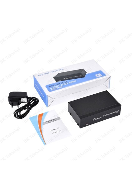 4 Port 1 Giriş 4 Çıkış Kompozit Video Ses Ayırıcı Çoklayıcı Splitter