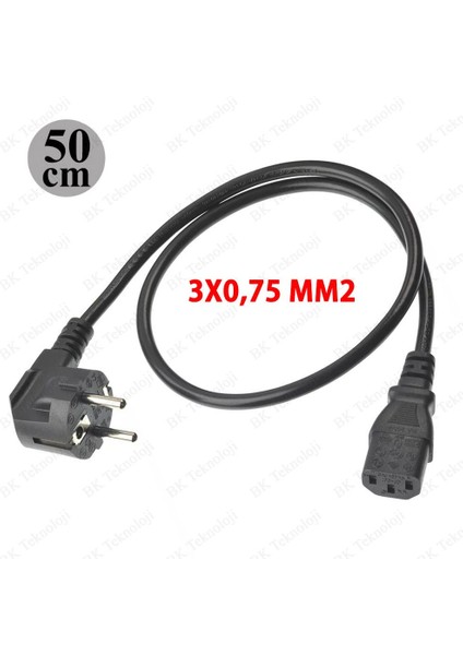 Kısa C13 Pc Monitör Tv Printer Power Şarj Kablosu - 50CM fiyatları