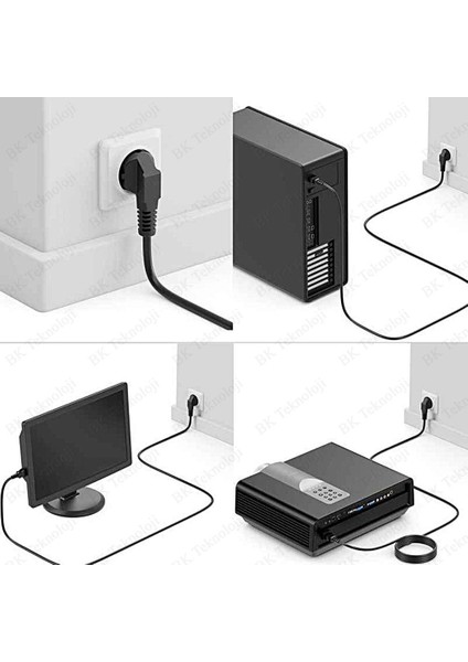 Kısa C13 Pc Monitör Tv Printer Power Şarj Kablosu - 50CM indirimleri