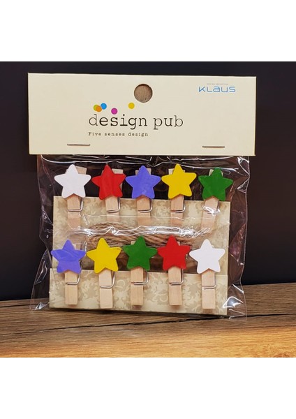 Yıldız Tasarımlı Mini Fotoğraf Mandalları