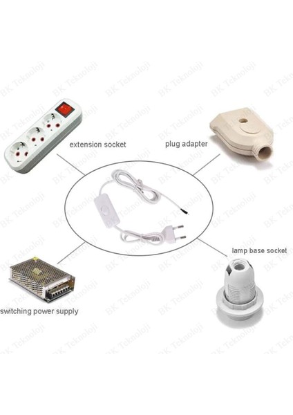 220 Volt Anahtarlı Fişli Açık Uçlu Güç Kablosu 1 Metre Beyaz fırsatları