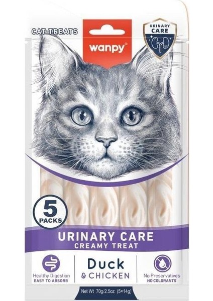 Urinary Care Ördekli ve Tavuklu Krema Kedi Ödülü 5X14 gr