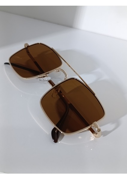 Kare Pilot Güneş Gözlüğü Gold Renk Çerçeve UV400 modelleri