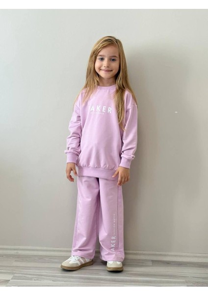 Kız Çocuk Pudra Sweatshirt ve Eşofman Alt Takımı Garson Boy 5003PU indirimleri