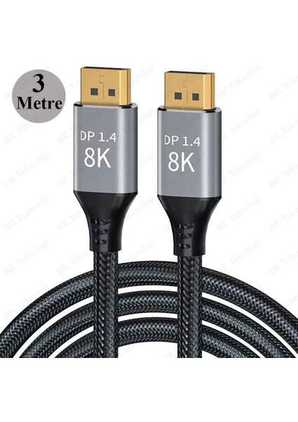 8k Displayport 1.4 Kablo 8K@60Hz,4K@144Hz Yüksek Hızlı 32.4gbps 3 Metre fiyatları