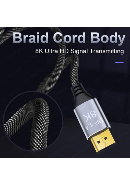 8k Displayport 1.4 Kablo 8K@60Hz,4K@144Hz Yüksek Hızlı 32.4gbps 3 Metre indirimleri