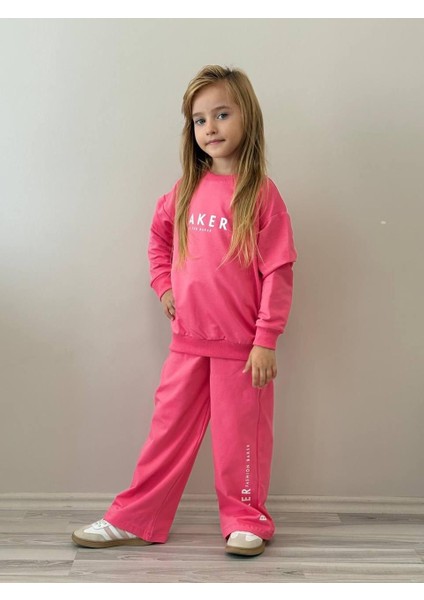 Kız Çocuk Pembe Sweatshirt ve Eşofman Alt Takımı Garson Boy 5003P fırsatları