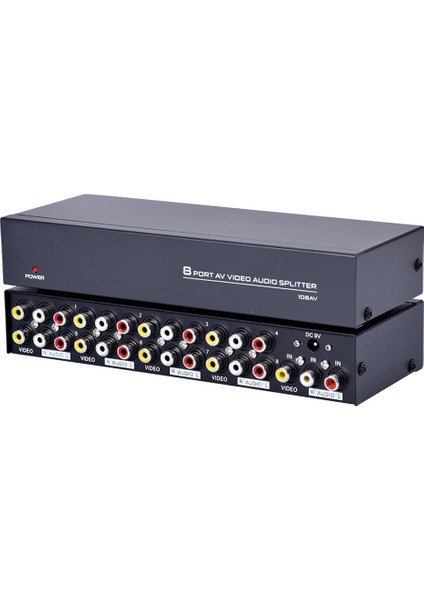 8 Port 1 Giriş 8 Çıkış Kompozit Video Ses Ayırıcı Çoklayıcı Splitter