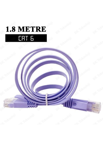 Cat6 Flat Yassı Ethernet Network Ağ Kablosu 1.8 Metre fiyatları