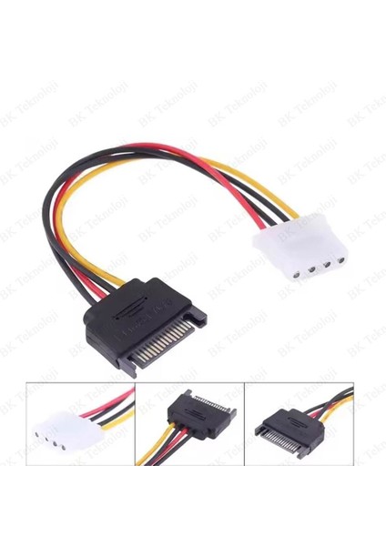 15 Pin Sata Erkek To 4 Pin Molex Ide Dişi Çevirici Kablo Sata - Ide Güç Kablosu indirimleri