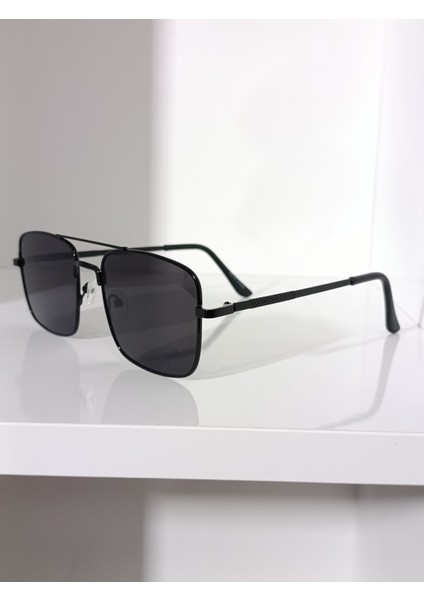Kare Pilot Güneş Gözlüğü Siyah Metal Çerçeve UV400 fiyatları