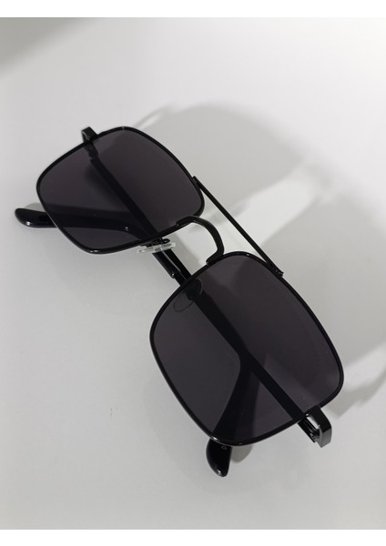 Kare Pilot Güneş Gözlüğü Siyah Metal Çerçeve UV400 fırsatları