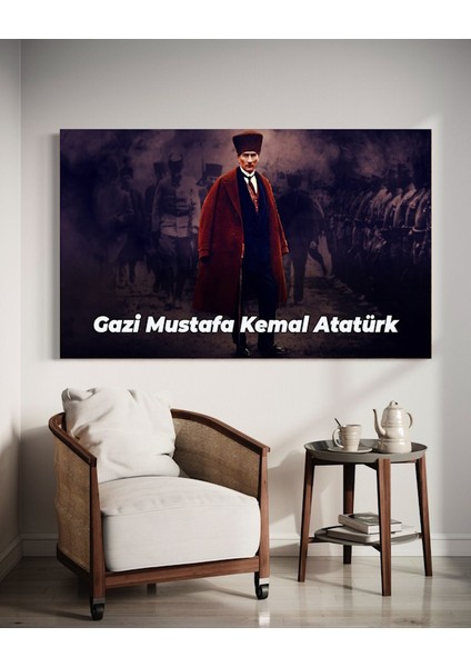 Atatürk Portre x Ev Duvar Salon Güzellik Salonu Ofis Dükkan Dekarasyon Kanvas Tablo