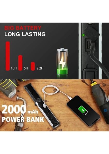 Çok Işlevli LED El Feneri USB Şarj Edilebilir Manyetik Çalışma Işıkları Taşınabilir Açık Hava Kamp Balıkçılık Feneri (Yurt Dışından) fırsatları