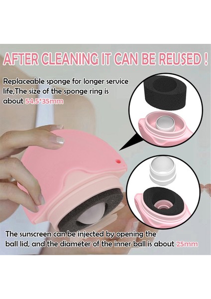 Güneş Kremi Aplikatör Rulosu Taşınabilir Yeniden Doldurulabilir Güneş Kremi Losyonu Sünger Aplikatörü Çocuklar Yetişkinler Aileler Pembe (Yurt Dışından) modelleri