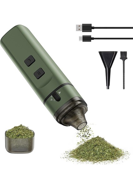 Taşınabilir Otomatik Öğütme Elektrikli Ot Öğütücü Tek Dokunuşla 1,5 G'a Kadar Öğütme Otomatik Kuru Baharat Değirmeni Makinesi Yeşil (Yurt Dışından)