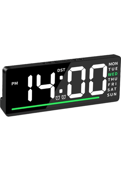 Ağır Uyuyanlar Için Yüksek Sesli Çalar Saat, Yatak Odaları Için LED Dijital Çalar Saat, Sıcaklık Tarih ve Çift Alarm (Yurt Dışından)