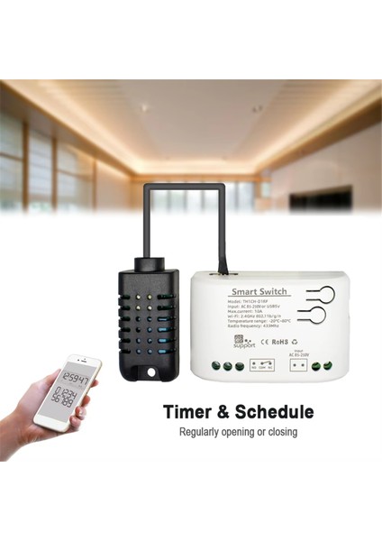 Akıllı Wifi Sıcaklık Nem Anahtarı Pasif Kuru Kontak Röle Termostat Monitör Sıcaklık Sensörü B (Yurt Dışından) indirimleri