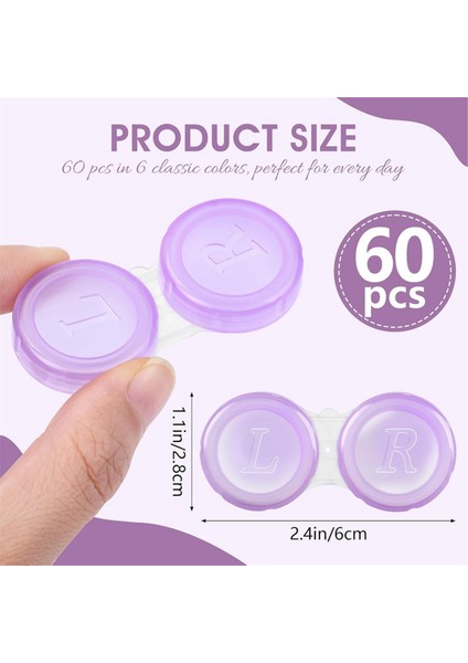 60 Paket Kontakt Lens Kutusu, 6 Renkte Toplu Kontakt Lens Kutuları, Şirin Kontakt Lens Kutusu Sızdırmaz, Göz Kontakt Lens Kutusu (Yurt Dışından) fiyatları