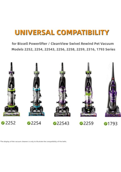 Bissell Model 2252 2253 2254 22543 2255 2256 2258 2259 2260 2316 1309 1790 1792 1793 Vakum Parçaları Için Yedek Kayışlar (Yurt Dışından) fırsatları