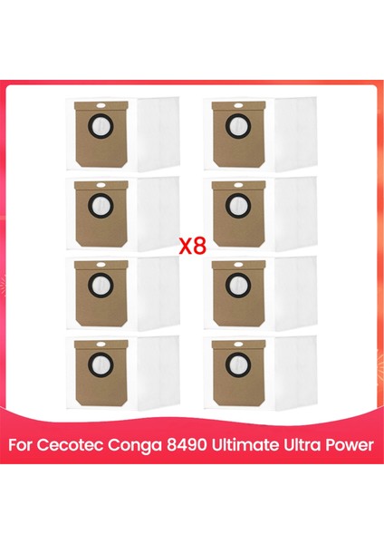 Cecotec Conga 8490 Ultimate Ultra Power Yedek Parça Toz Torbası Toz Torbası Ev Temizlik Yedek Parçaları 8 Adet (Yurt Dışından)