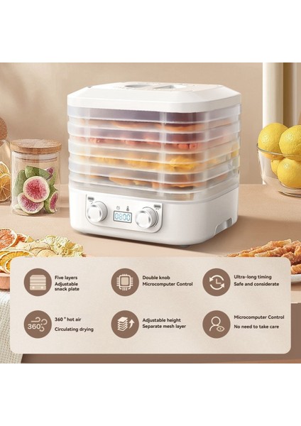 Gıda Dondurarak Kurutma Makinesi 360° Hava Akışlı Kurutma Makinesi Ayarlanabilir Zamanlayıcı ve Sıcaklık Kontrolü ile Şekerleme Atıştırmalıkları Için (Abd) (Yurt Dışından) fiyatları