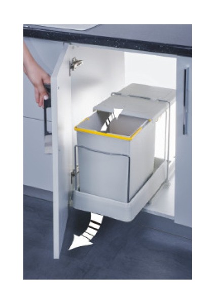 Plastik Raylı Çöp Kovası 21500 + 20+1 Litre