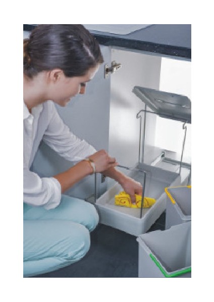 Plastik Raylı Çöp Kovası 21500 + 20+1 Litre