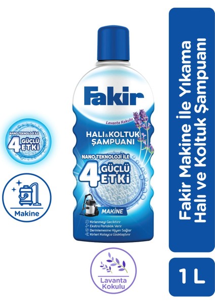 Halı ve Koltuk Şampuanı - Makine Kullanımı için, Lavanta Aromalı, Nano Teknoloji ile Derinlemesine Temizlik, 1000 ml fiyatları