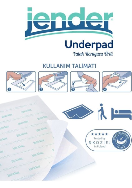 Hasta Altı Koruma Bezi - Sızdırmaz, Yumuşak Doku, Yatan Hastalar için İdeal, 60x90 cm, 30 Adet