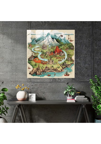 Anadolu Haritası Cam Tablo - Detaylı Anadolu Deseni Modern Sanat Ev Dekorasyonu fiyatları