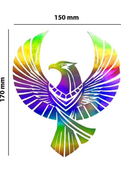 Kartal Hologram Sticker – Işık Vurunca Renk Değiştirir – Modifiye Dekarasyon Sticker Araç,kask, Cam Uyumlu,düz ve Prüzsüz Yüzeyler