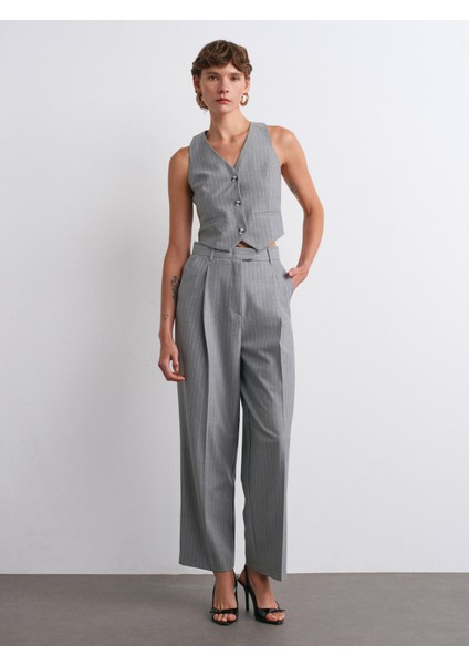 60596 Arkası Dekolteli Yelek-Gri indirimleri